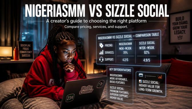 NigeriaSMM vs Sizzle Social comparison table,