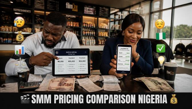 SMM panel pricing comparison Nigeria with boutique cashier stand