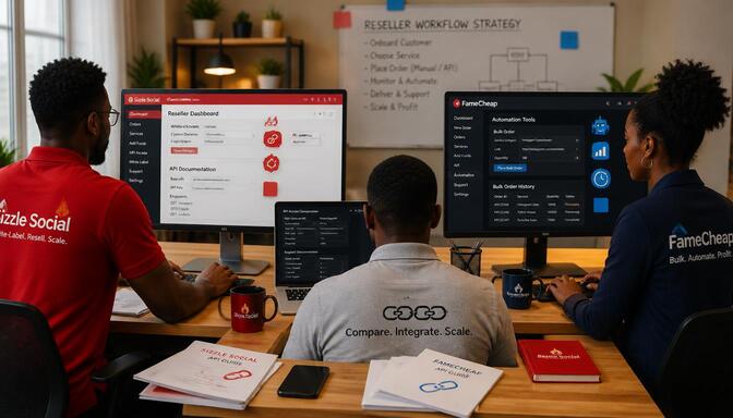 Photo of African resellers in office.