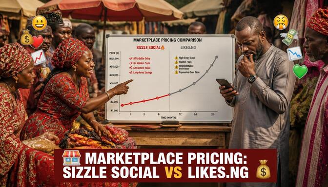 Nigerian market place showing line chart of pricing packages
