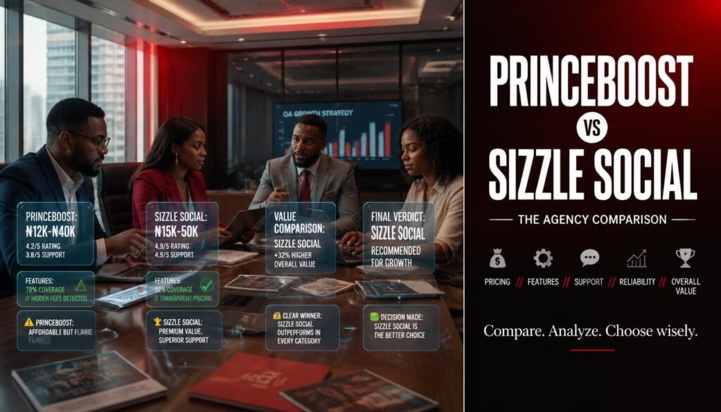 Princeboost vs Sizzle Social comparison Nigeria