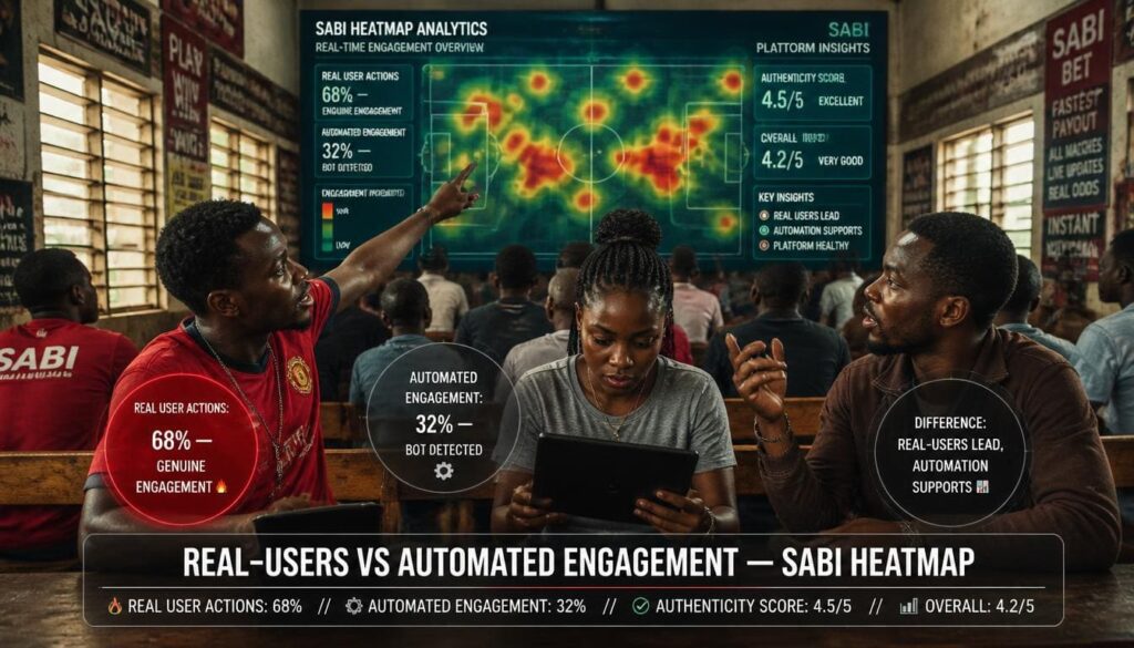 Heatmap showing real-user actions vs bots Nigeria