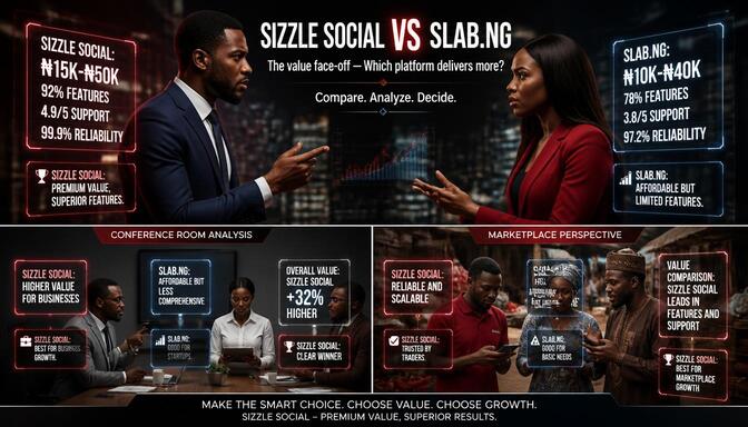 Sizzle Social vs Slab.ng value infographic