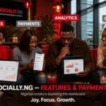 Socially.ng review showing app dashboard and Nigerian creators