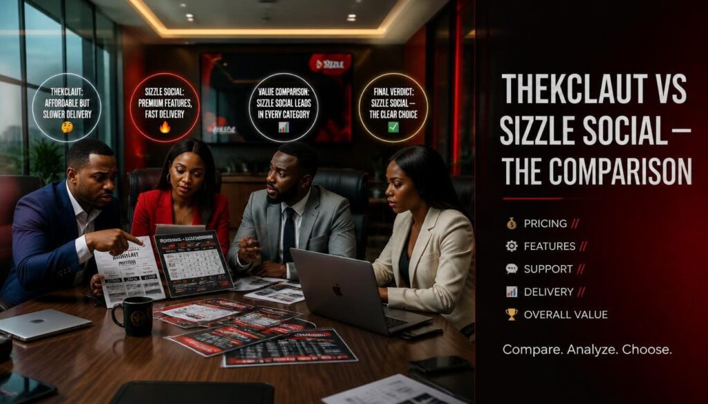 Compare services, platforms, and packages between TheKclaut and Sizzle Social