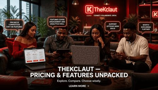 TheKclaut Review 2026 feature image with Nigerian creators in lounge