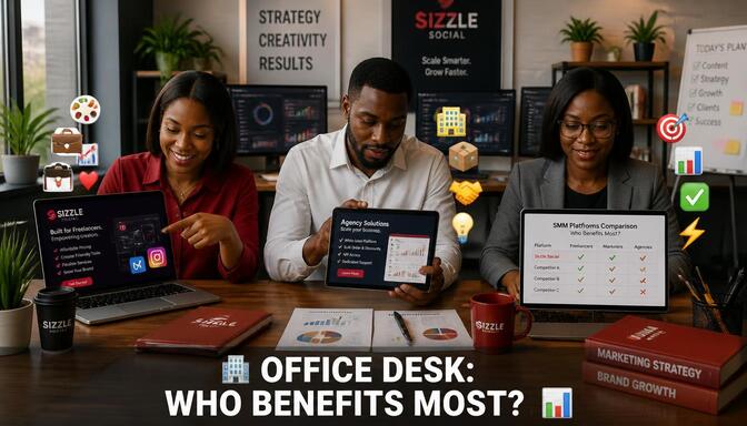 Nigerian freelancers and agencies in office desk setting