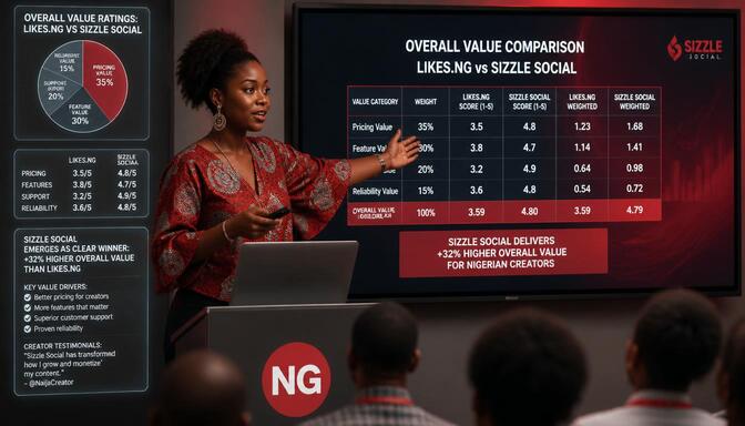 Nigerian creators comparing overall value ratings