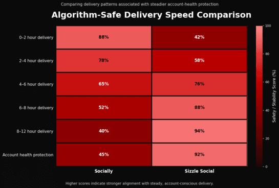 Heatmap showing algorithm-safe delivery speeds