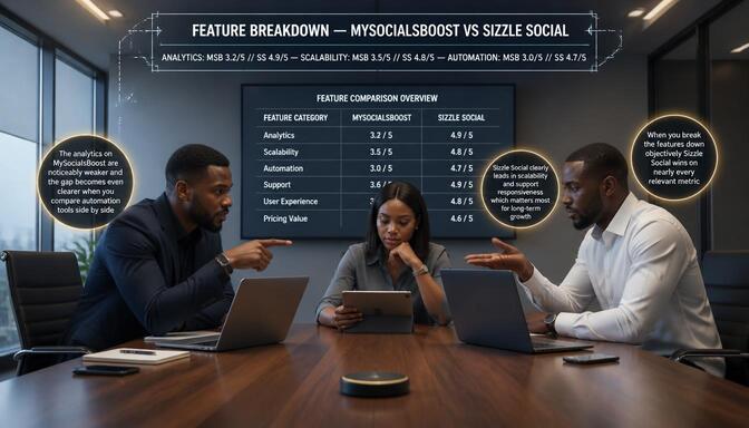 MySocialsBoost vs Sizzle Social comparison table