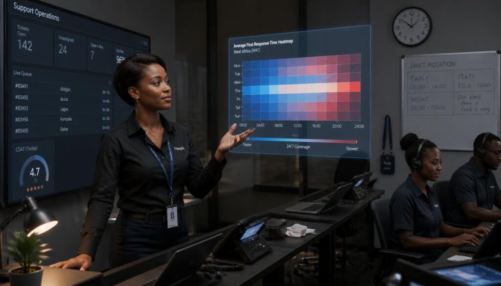 Heatmap of support response times
