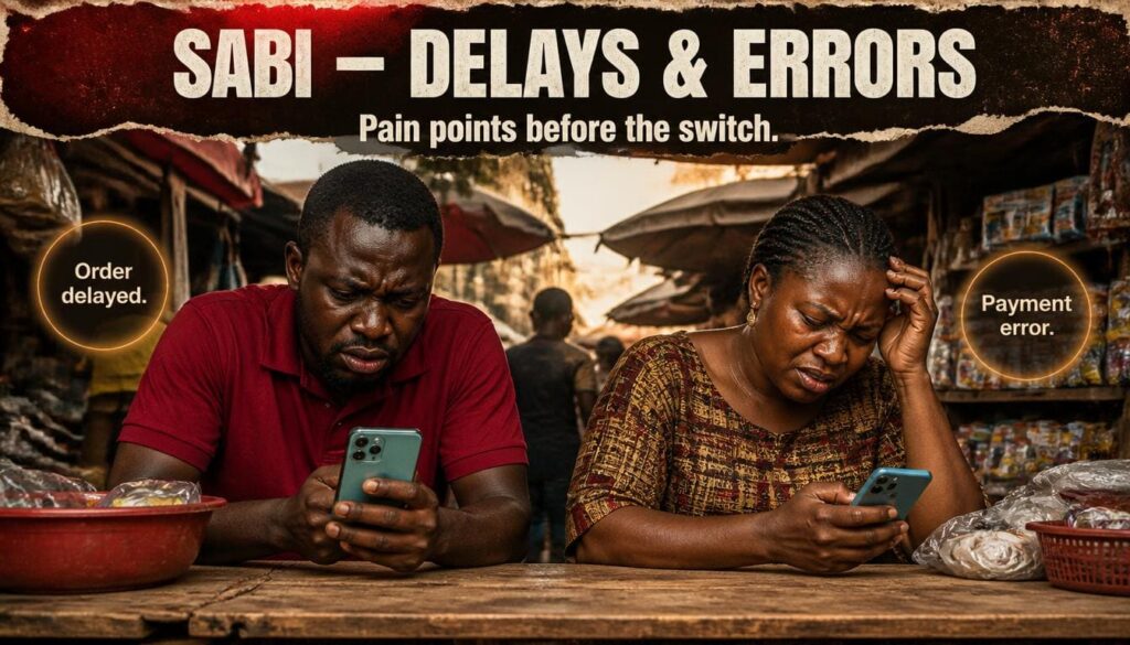 SABI payment issues Nigeria with creators at a marketplace