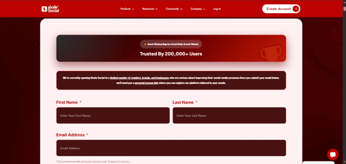 Account setup infographic