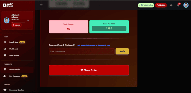 WhatsApp promo app dashboard tracking growth in gym