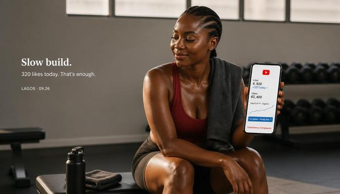 Nigerian creator reviewing drip-feed analytics