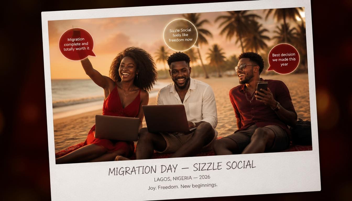 Switching from Metrohyp to Sizzle Social celebration image