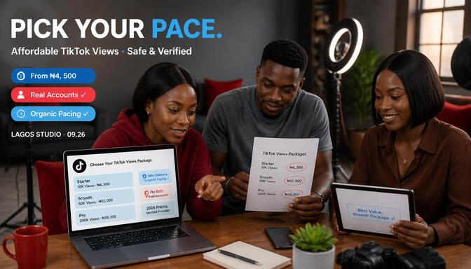 TikTok views growth service in Nigeria dashboard