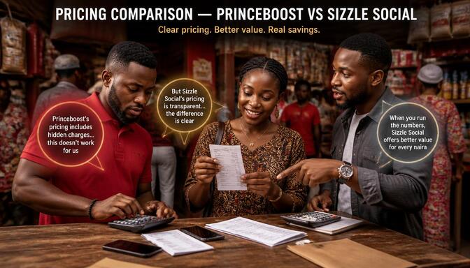 Princeboost vs Sizzle Social pricing concerns Nigeria