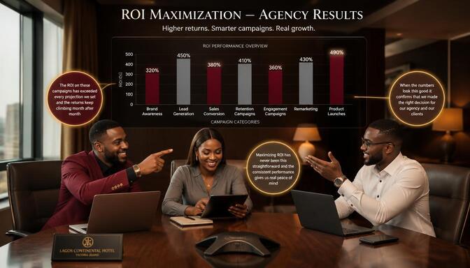 Histogram chart showing ROI maximization for agencies and brands