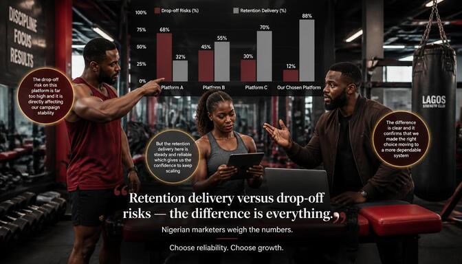 Bar chart comparing retention rates