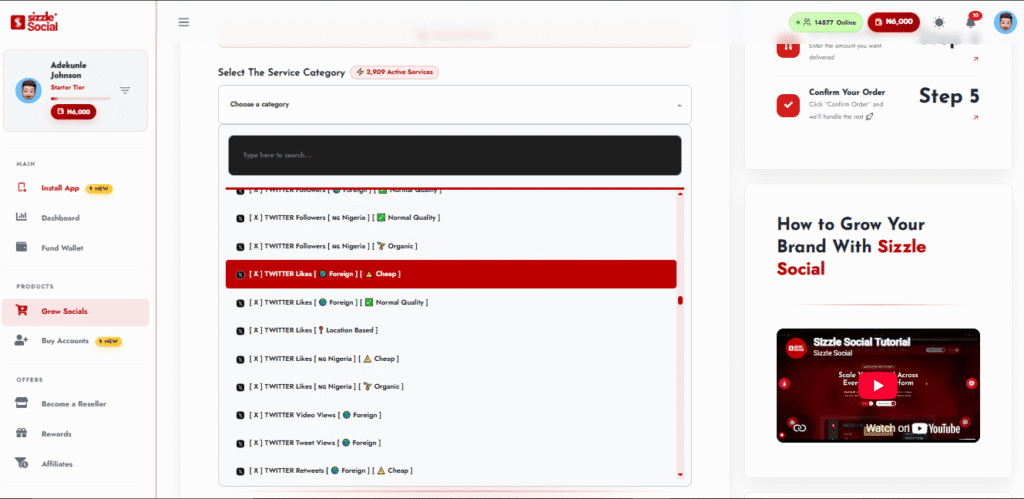 Screenshot showing test order execution