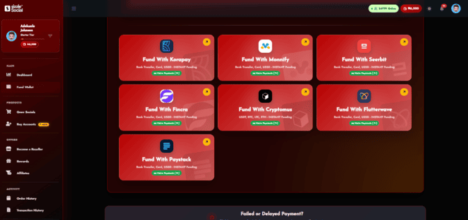 Safe naira wallet funding.