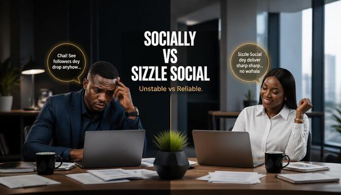 Socially vs Sizzle Social feature comparison Nigerian office desk