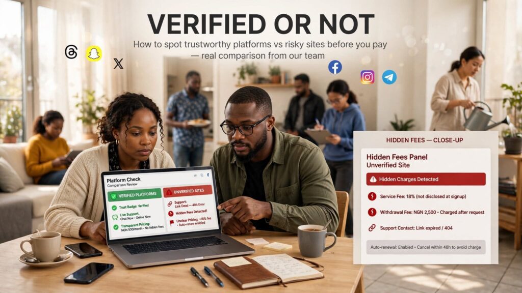 Statistical bar chart comparing verified platforms with unverified sites showing dead support links