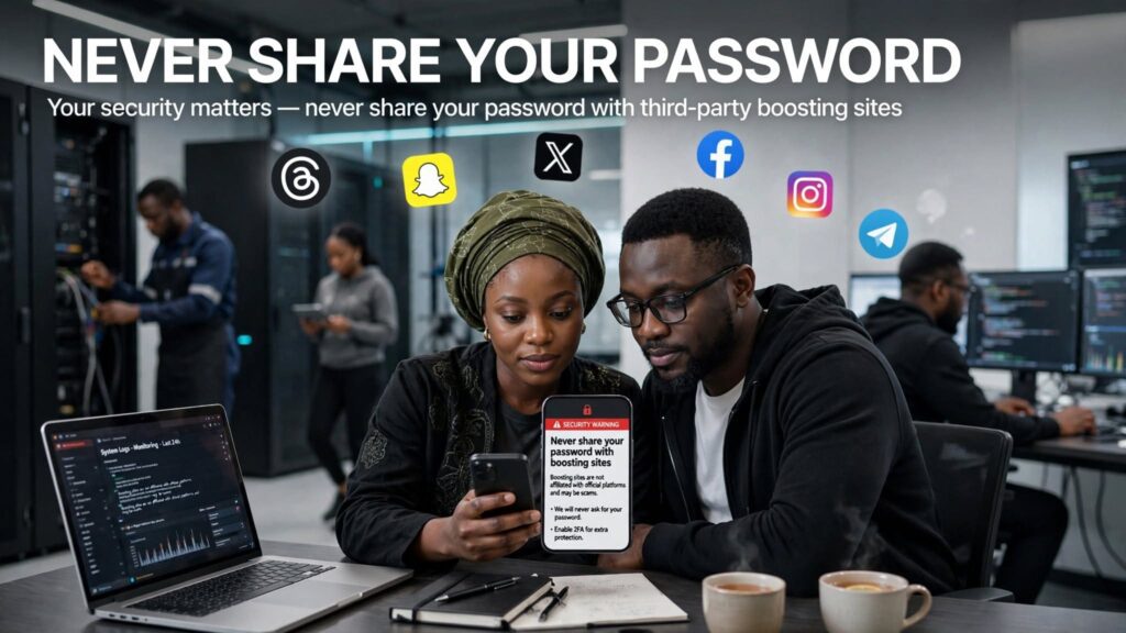 Close up textphoto highlighting vital password security warnings for online creators