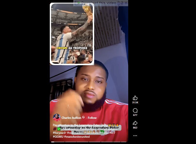 Close up screenshot highlighting high view counts on viral Facebook Reels discovery content