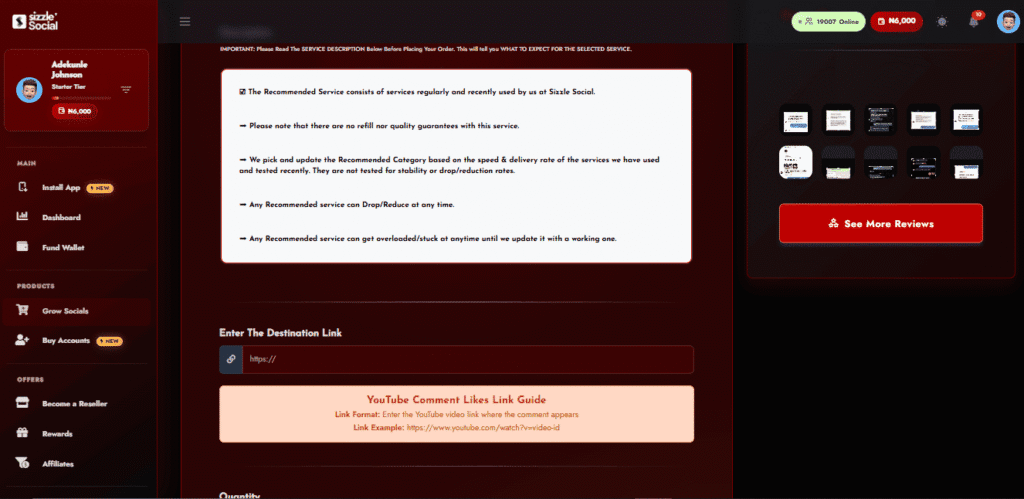 Close up photo showing hands pasting a YouTube video link into an order form field.