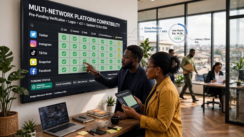 Infographic displaying multi-platform support across Instagram, TikTok, YouTube, and other networks.