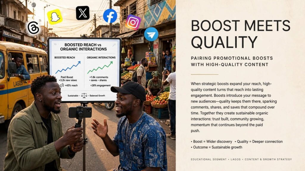 Infographic showing how promotional visibility and compelling content convert casual visitors into loyal fans.