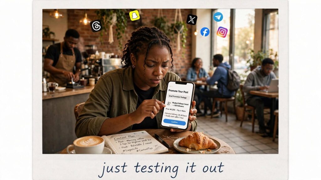 Content creator monitoring a small test campaign before committing major funds