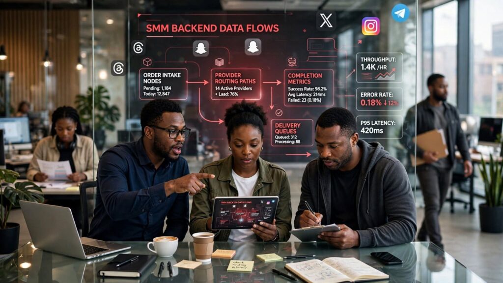 Infographics explaining automated backend SMM dashboard architecture options for digital marketers