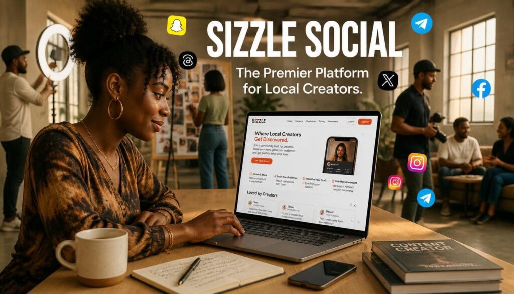Close-up text photo displaying Sizzle Social dashboard features, naira pricing, and active support.