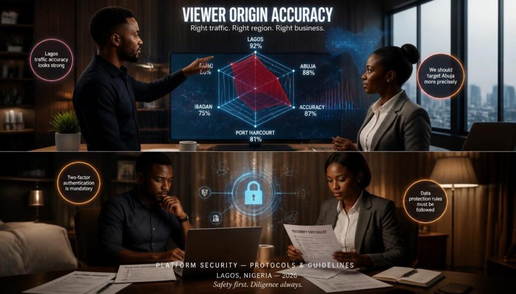 Radar chart measuring geographic audience relevance for local business promotion campaigns