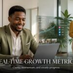 Feature image showing a vibrant Nigerian team using a social media growth platform on a glass desk.
