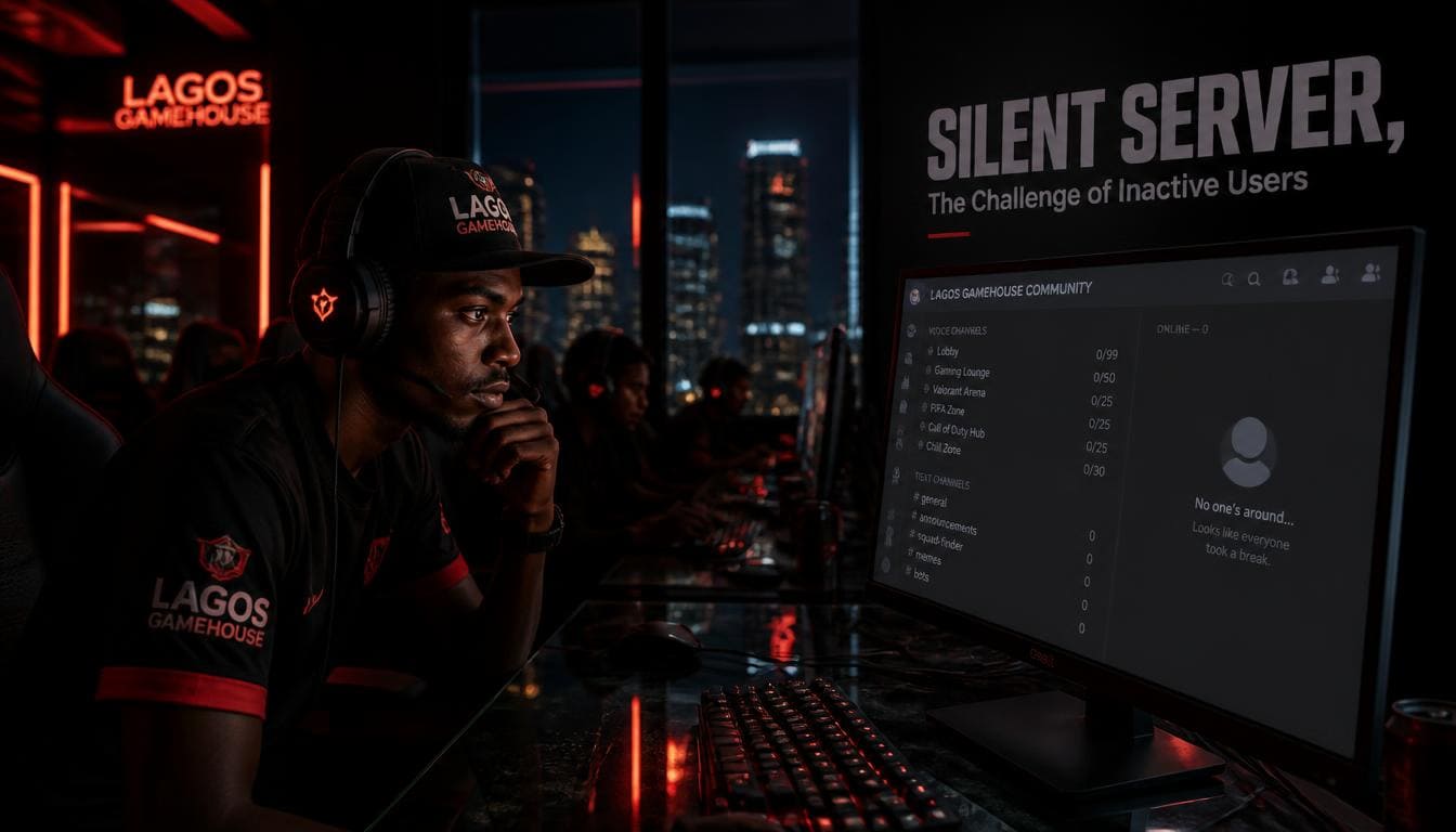 Modern Gaming Hub Displaying Analytical Metrics for Low Discord Server Member Activity