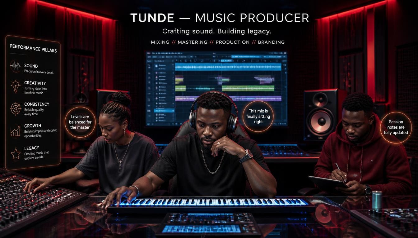 Infographic feature graphic explaining top music producer growth mistakes in Nigeria for beatmakers seeking career success
