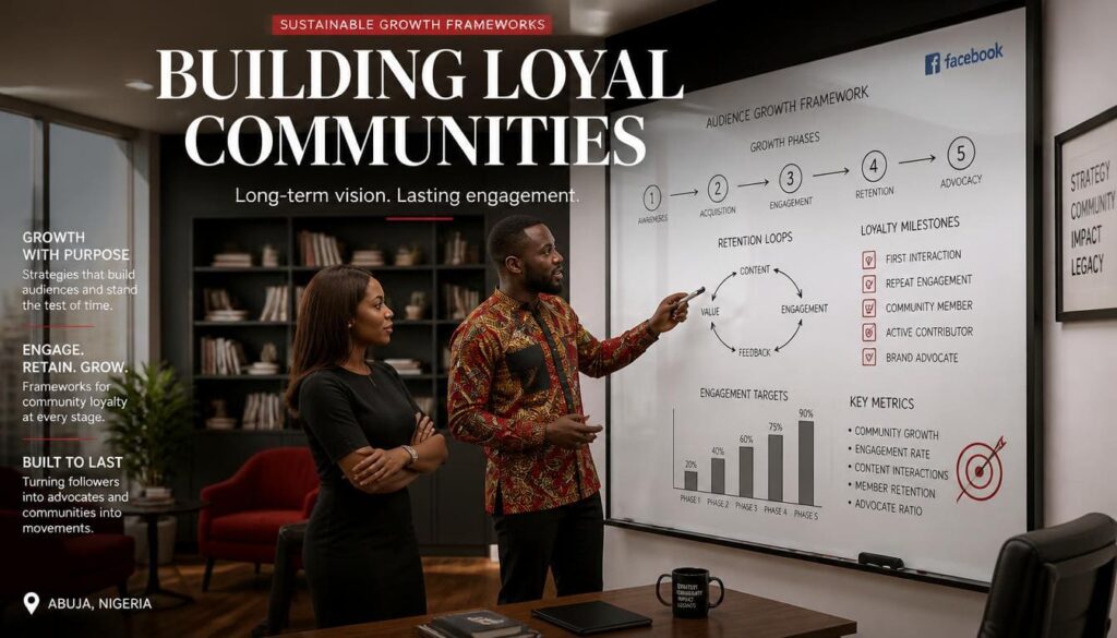 Long-term business strategist mapping out sustainable audience growth and community loyalty frameworks in Abuja.