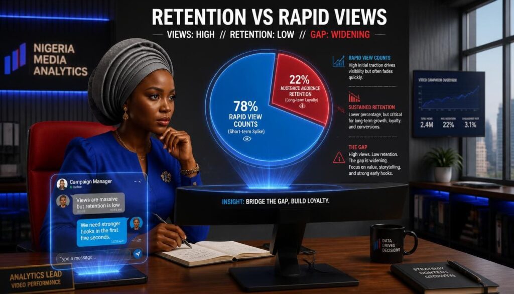 Pie chart illustrating the ratio of quick views versus actual watch time