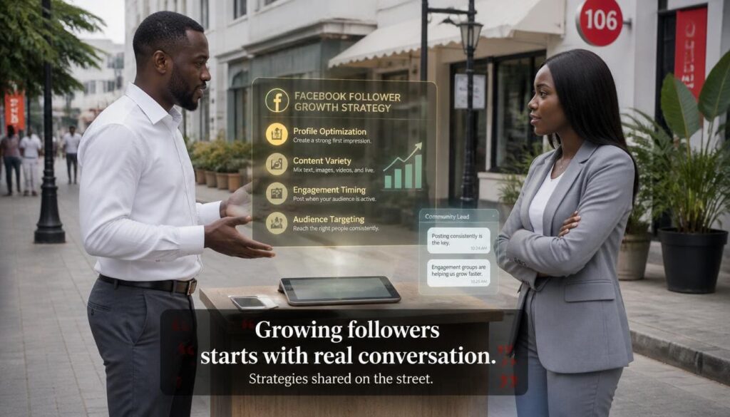Professional infographic highlighting key profile presentation elements that make a page worth following