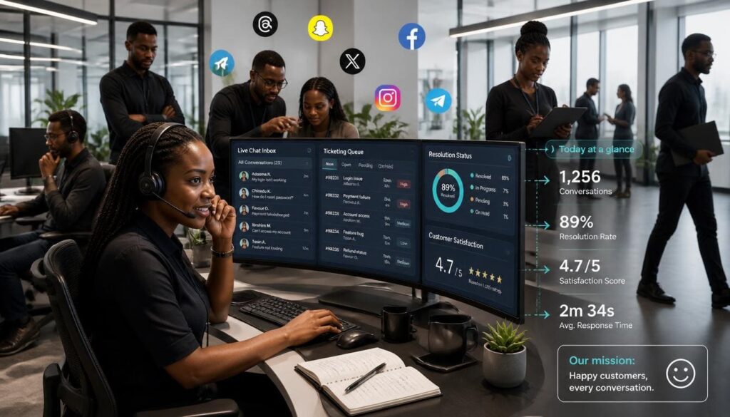 Responsive customer service representative assisting clients after successful payment processing