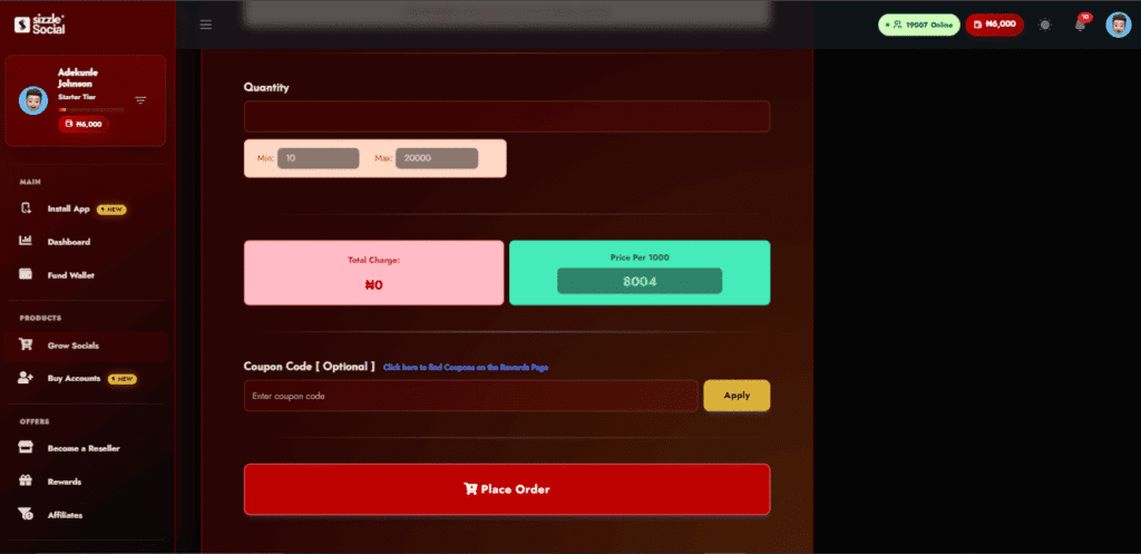 Screenshot of real-time analytics and live order progress tracking on mobile device