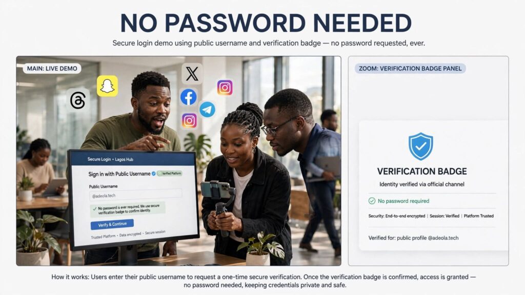 Secure login verification screen showing password protection features clearly