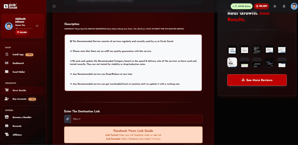 Step two tutorial explaining how to submit your Facebook page link