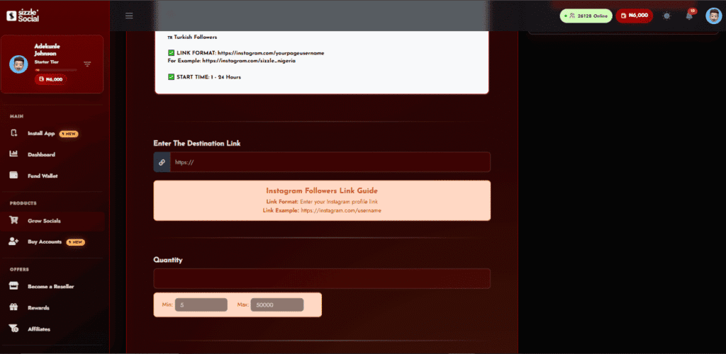 Direct Video URL Submission Field On Instagram Views Growth Platform Order Input Interface