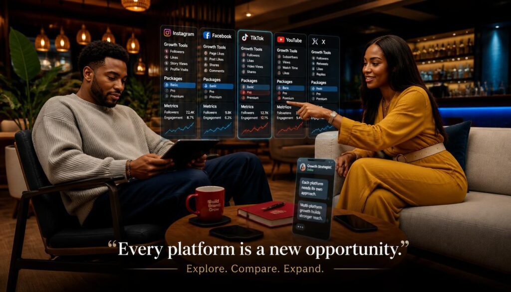 Nigerian digital marketer exploring growth options in a modern Lagos lounge